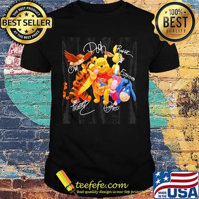 My friends tigger & pooh cartoon characters signatures shirt