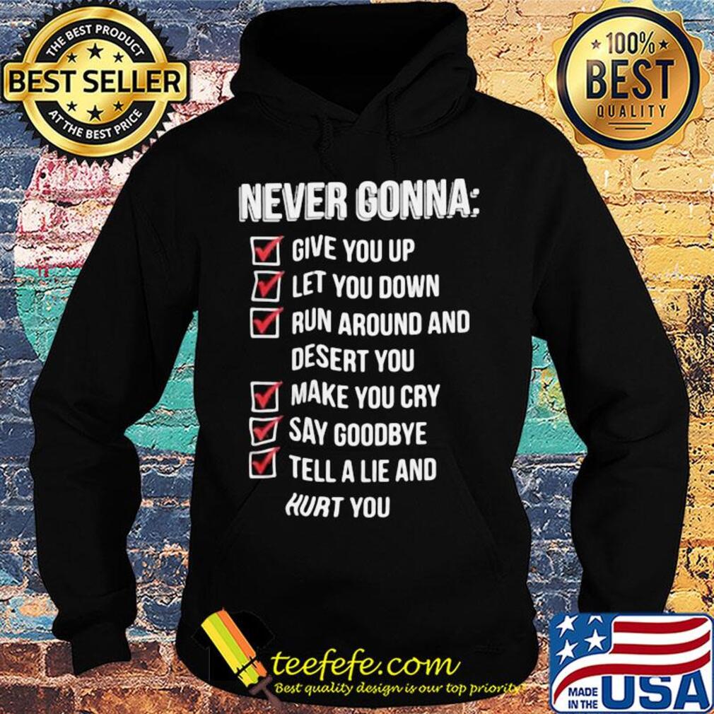 Never gonna give you up let you down run around and desert you s Hoodie Never gonna give you up let you down run around and desert you s Hoodie