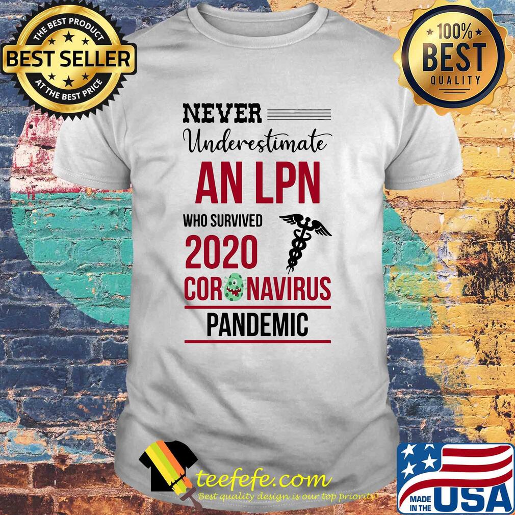Never underestimate an LPN who survived 2020 coronavirus pandemic shirt