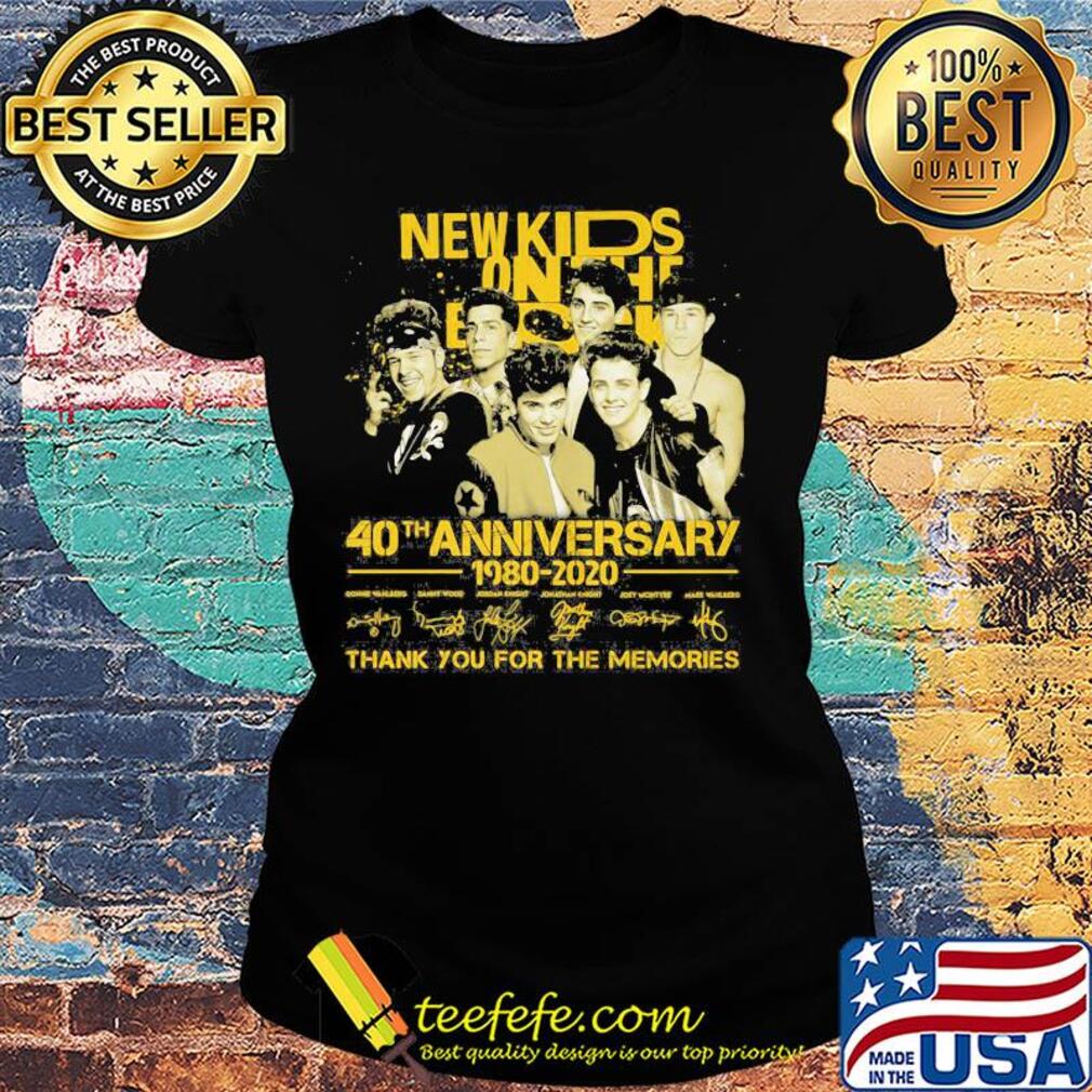 New Kids on the Block 40th anniversary 1980-2020 signature s Ladies tee New Kids on the Block 40th anniversary 1980-2020 signature s Ladies tee