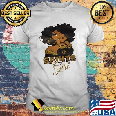 New orleans saints football black girl shirt