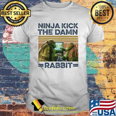 Ninja kick the damn rabbit vintage shirt