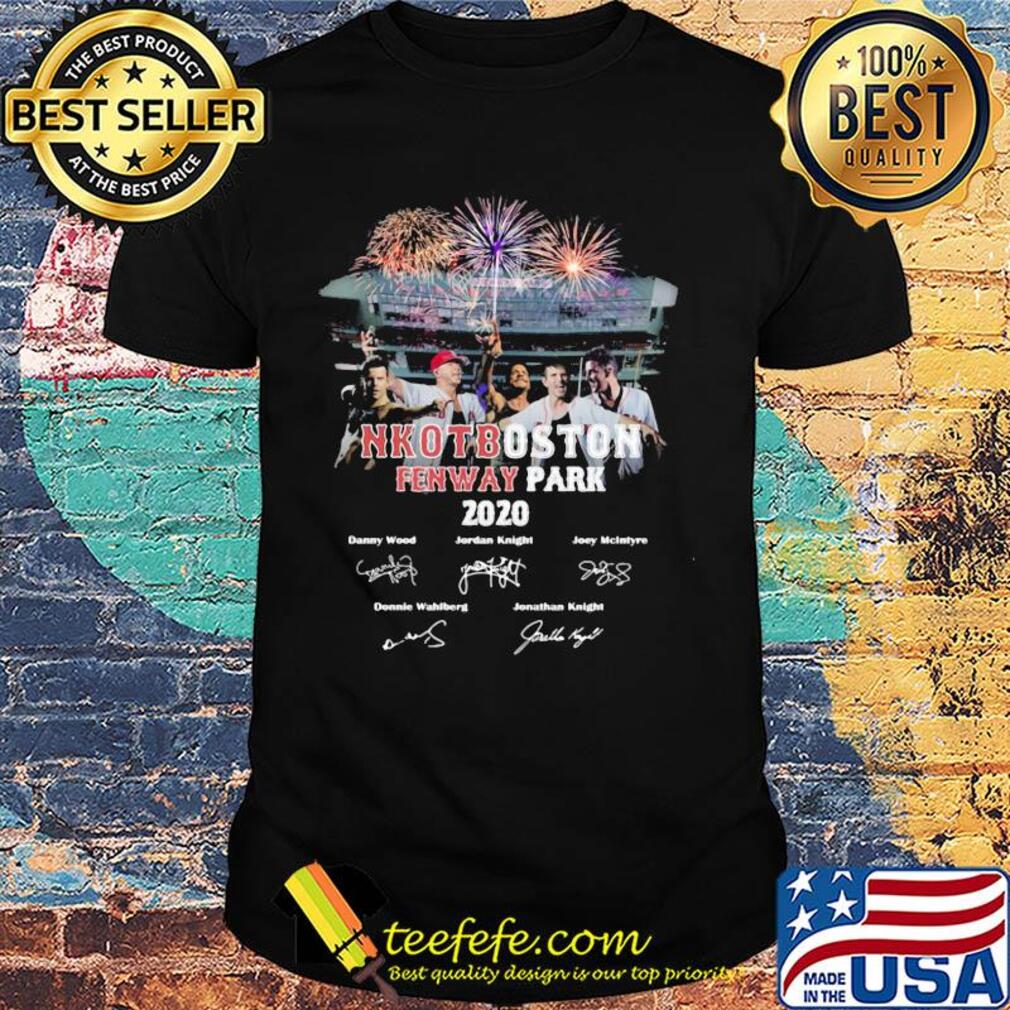 Nkotboston fenway park 2020 signatures firework shirt Nkotboston fenway park 2020 signatures firework shirt
