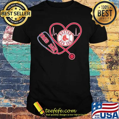 Nurse boston red sox stethoscope heartbeat shirt