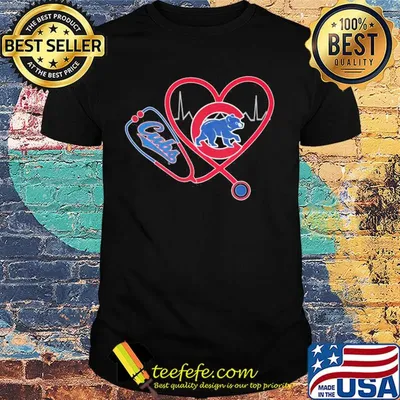 Nurse chicago cubs stethoscope heartbeat shirt
