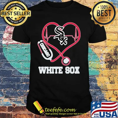 Nurse chicago white sox baseball stethoscope heartbeat shirt