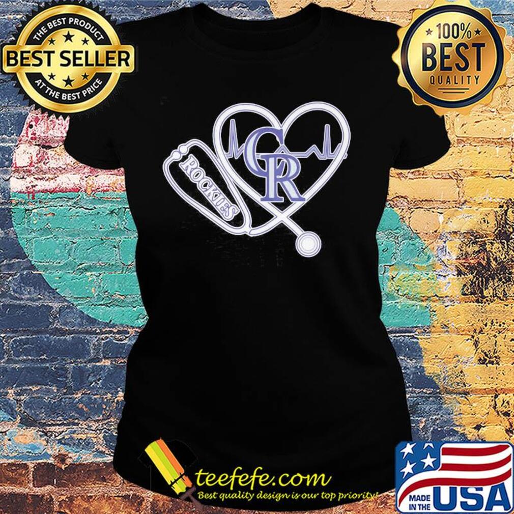 Nurse colorado rockies stethoscope heartbeat s Ladies tee Nurse colorado rockies stethoscope heartbeat s Ladies tee