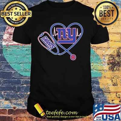 Nurse new york giants stethoscope heartbeat shirt