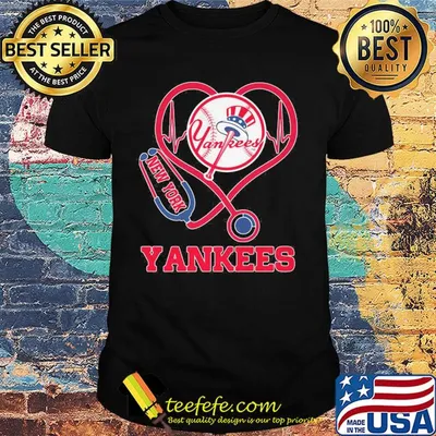 Nurse new york yankees stethoscope heartbeat shirt