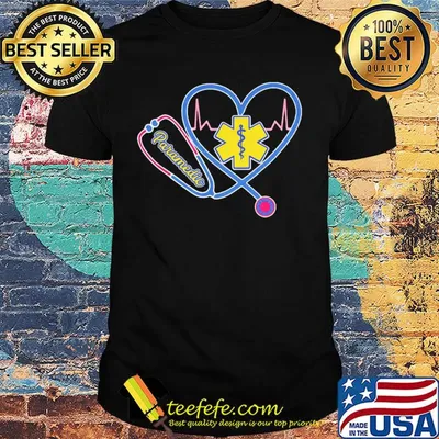 Nurse paramedic stethoscope heartbeat shirt