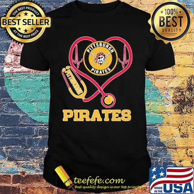 Nurse pittsburgh pirates baseball stethoscope heartbeat shirt