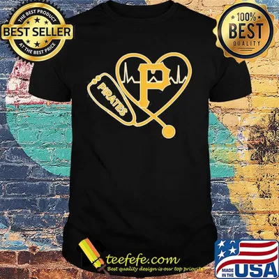 Nurse Pittsburgh pirates stethoscope heartbeat shirt