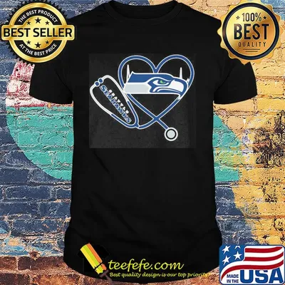 Nurse seattle seahawks stethoscope heartbeat shirt