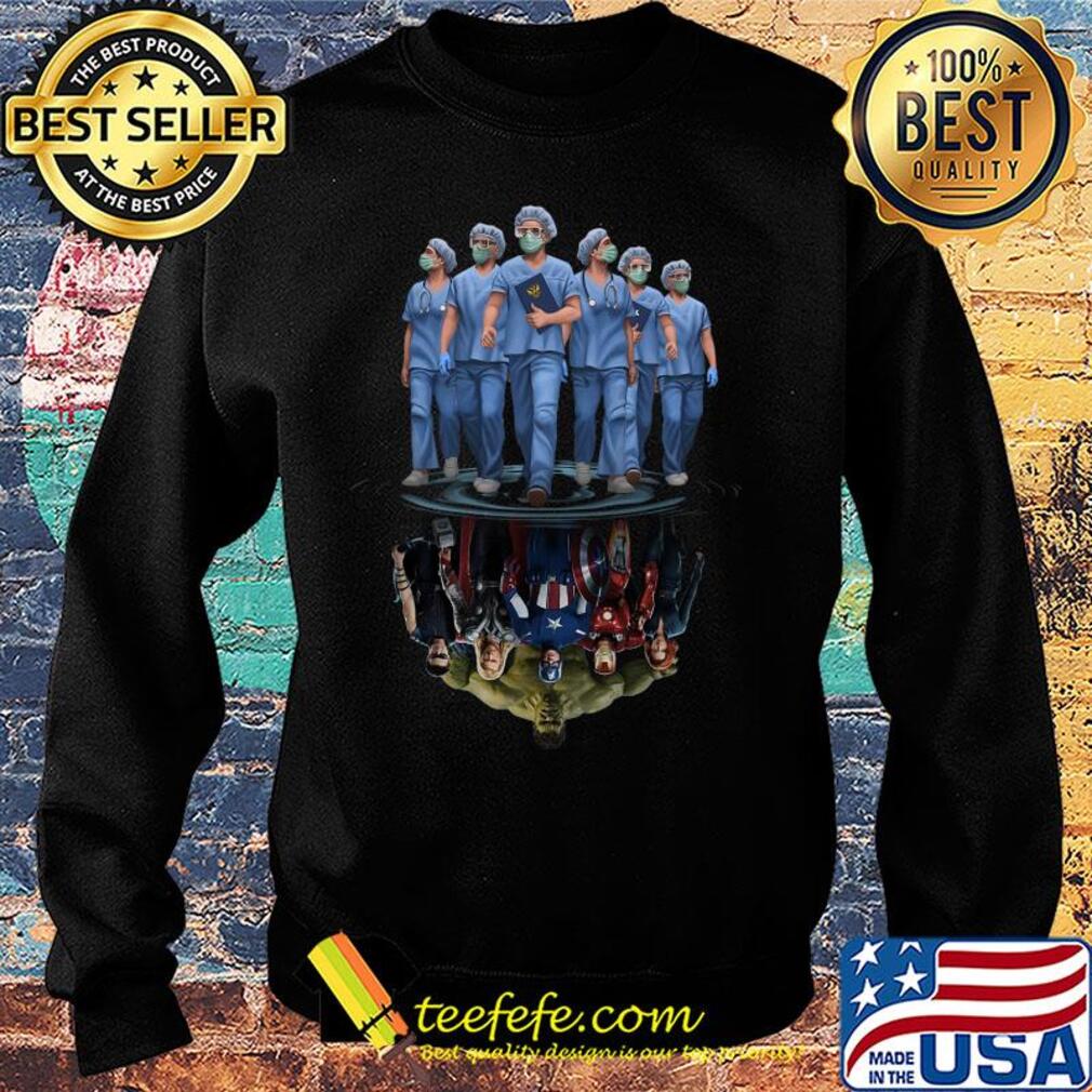 Nurse shadow superhero Marvel reflections in the Mirror water s Sweater Nurse shadow superhero Marvel reflections in the Mirror water s Sweater