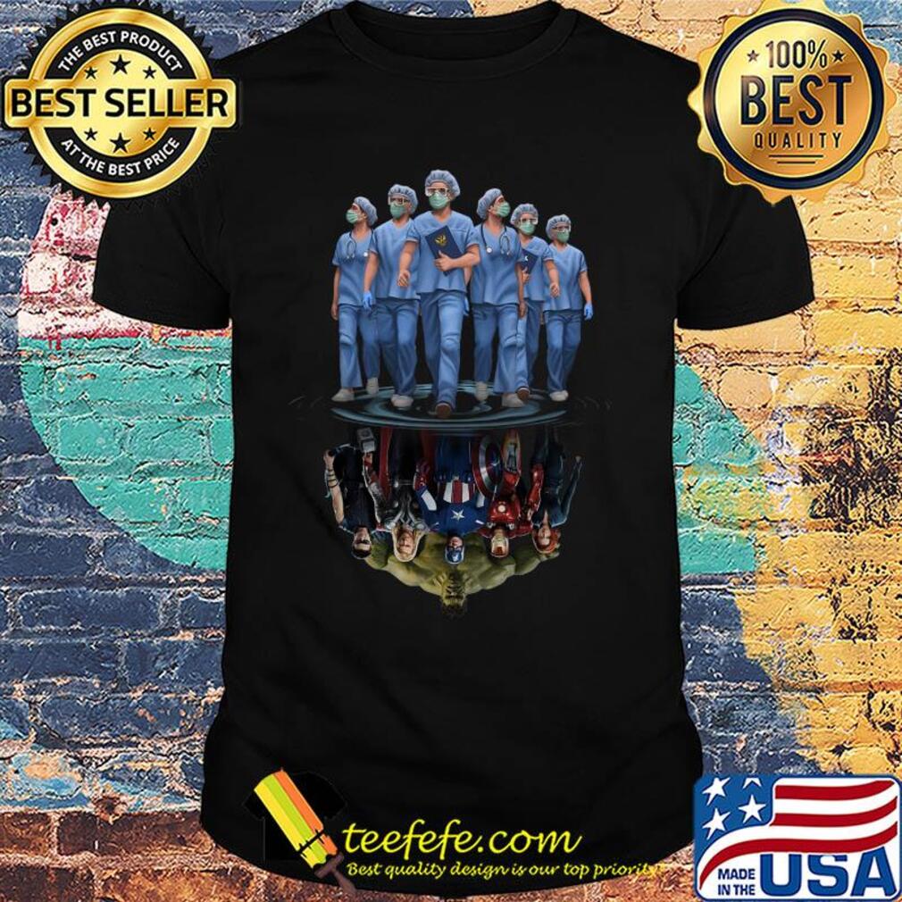 Nurse shadow superhero Marvel reflections in the Mirror water shirt Nurse shadow superhero Marvel reflections in the Mirror water shirt