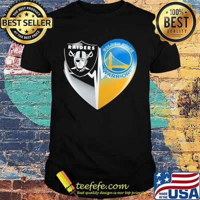 Oakland raiders and golden state warriors heart heartbeat shirt