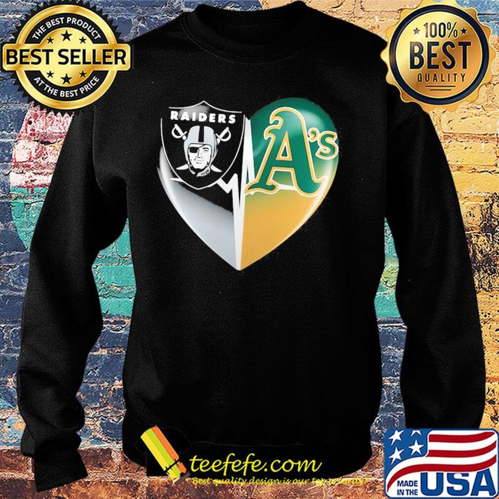 Oakland raiders and oakland athletics heart heartbeat s Sweater Oakland raiders and oakland athletics heart heartbeat s Sweater