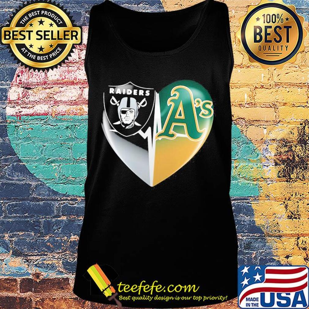 Oakland raiders and oakland athletics heart heartbeat s Tank top Oakland raiders and oakland athletics heart heartbeat s Tank top