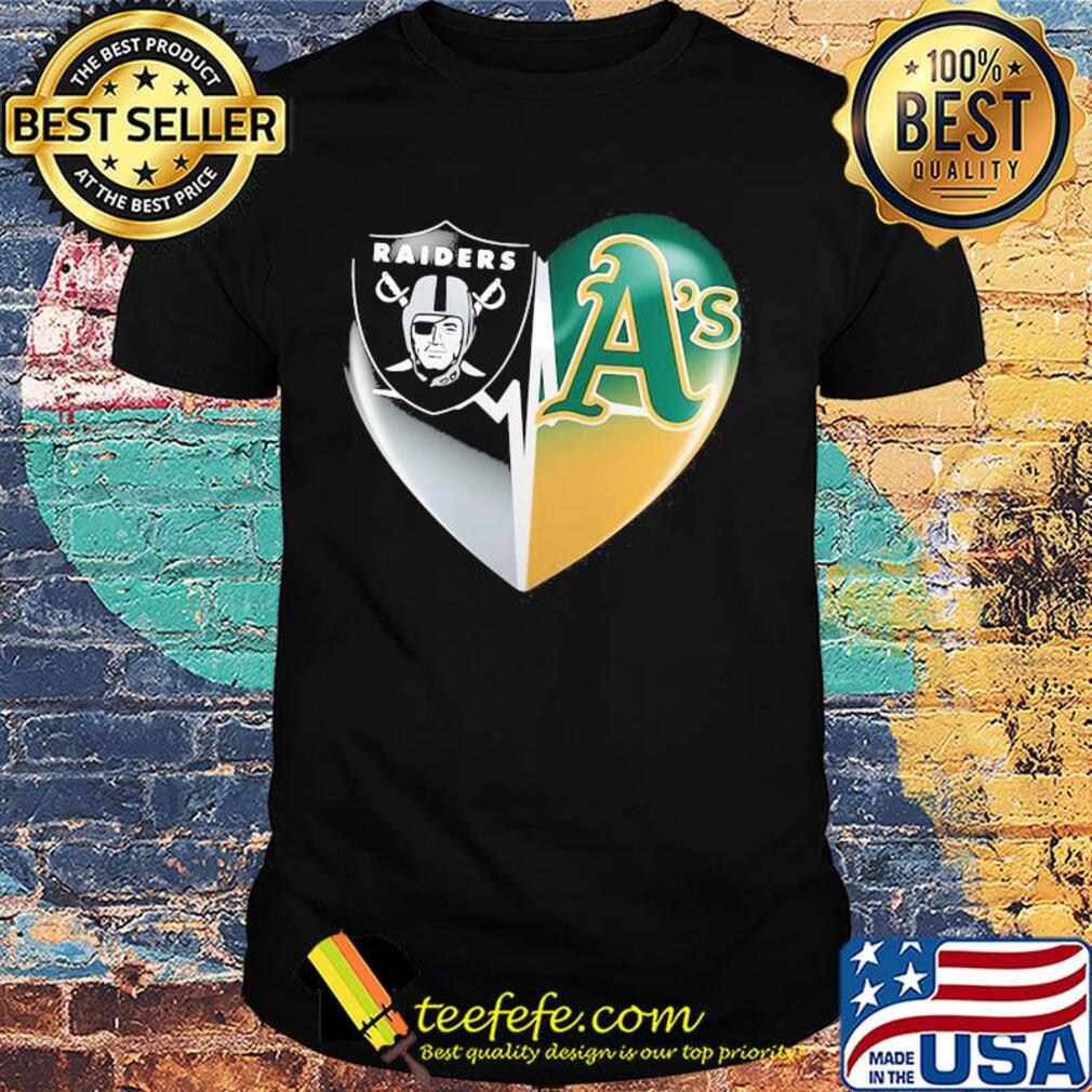 Oakland raiders and oakland athletics heart heartbeat shirt Oakland raiders and oakland athletics heart heartbeat shirt