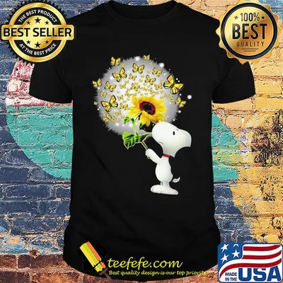 Official Snoopy sunflower and butterfly shirt
