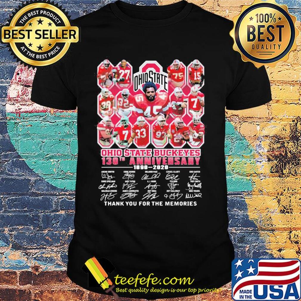 Ohio state buckeyes 130th anniversary 1890 2020 thank you for the memories signatures shirt