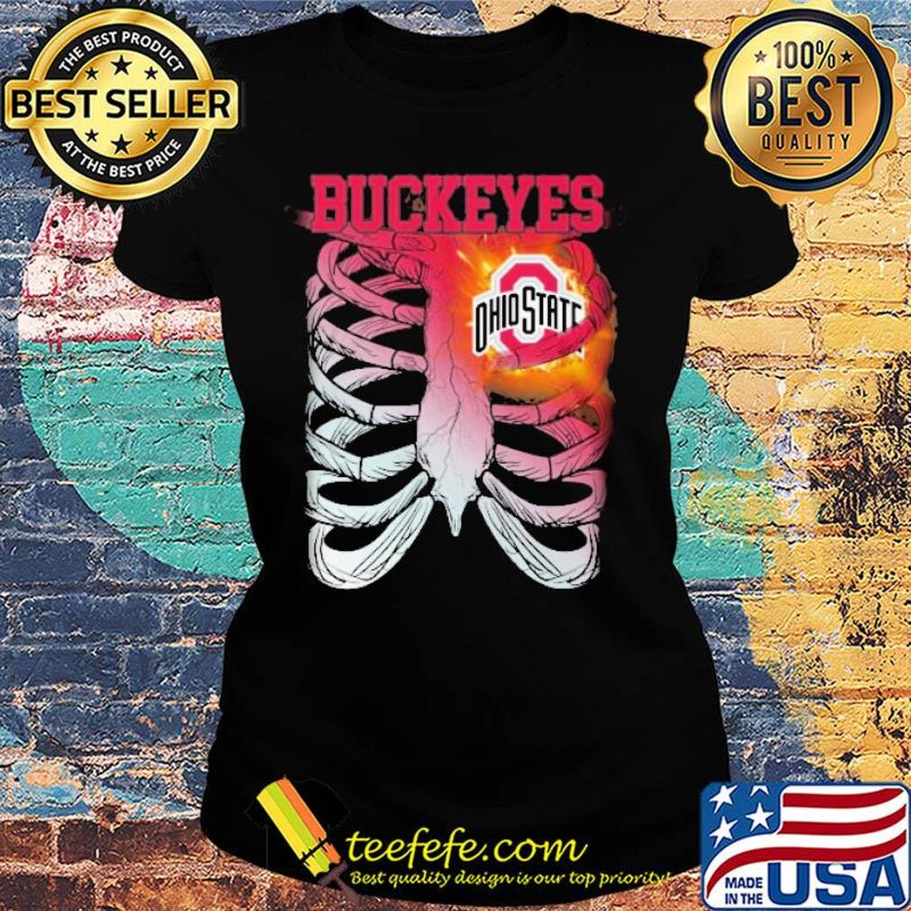 Ohio State Buckeyes Bone heart s Ladies tee Ohio State Buckeyes Bone heart s Ladies tee