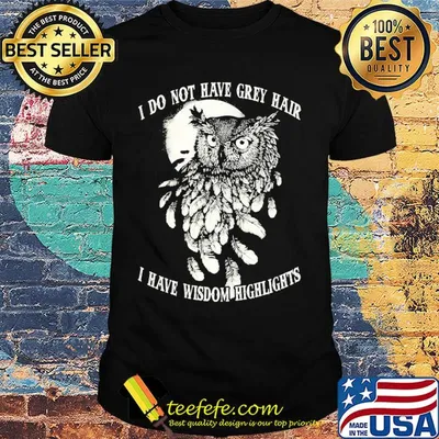Owl I do not have grey hair I have wisdom highlights shirt