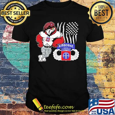 Paratrooper airborne american flag bird shirt