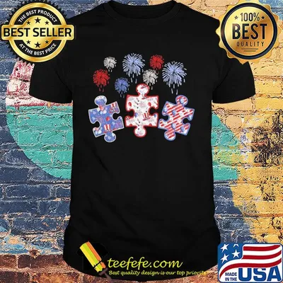 Patriotic autism firework american flag independence day shirt