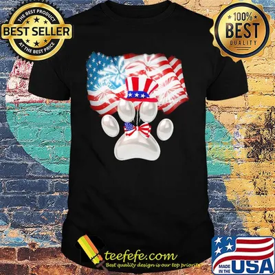 Paw American flag veteran Independence Day shirt