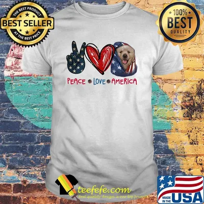 Peace love heart dog American flag veteran Independence Day shirt