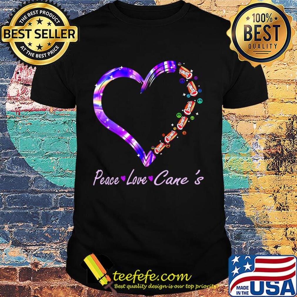 Peace love raising cane's chicken fingers heart shirt