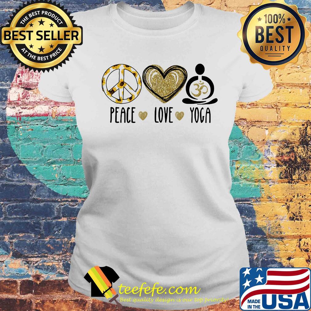 Peace love yoga sunflowers heart s Laides tee Peace love yoga sunflowers heart s Laides tee
