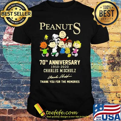 Peanuts 70th anniversary 1950 2020 charles m.schulz thank you for the memories signatures shirt