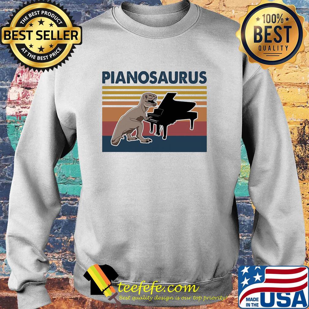 Pianosaurus dinosaur playing piano vintage s Sweater Pianosaurus dinosaur playing piano vintage s Sweater