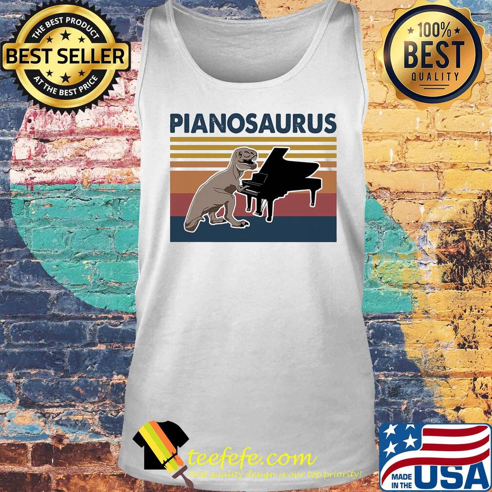 Pianosaurus dinosaur playing piano vintage s Tank top Pianosaurus dinosaur playing piano vintage s Tank top
