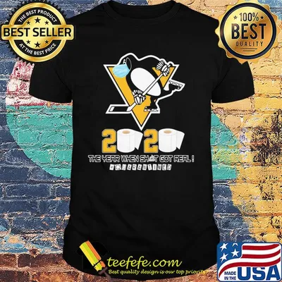Pittsburgh penguins hockey 2020 the year when shit got real quarantined toilet paper mask covid-19 shirt