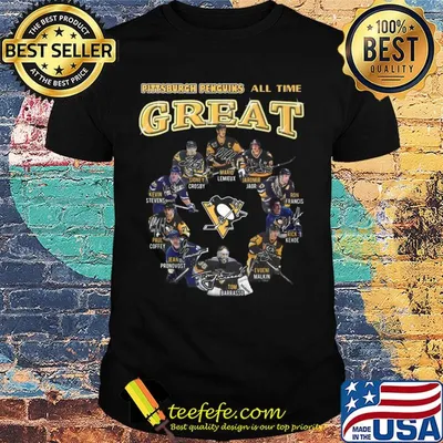 Pittsburgh penguins hockey all-time great signatures shirt