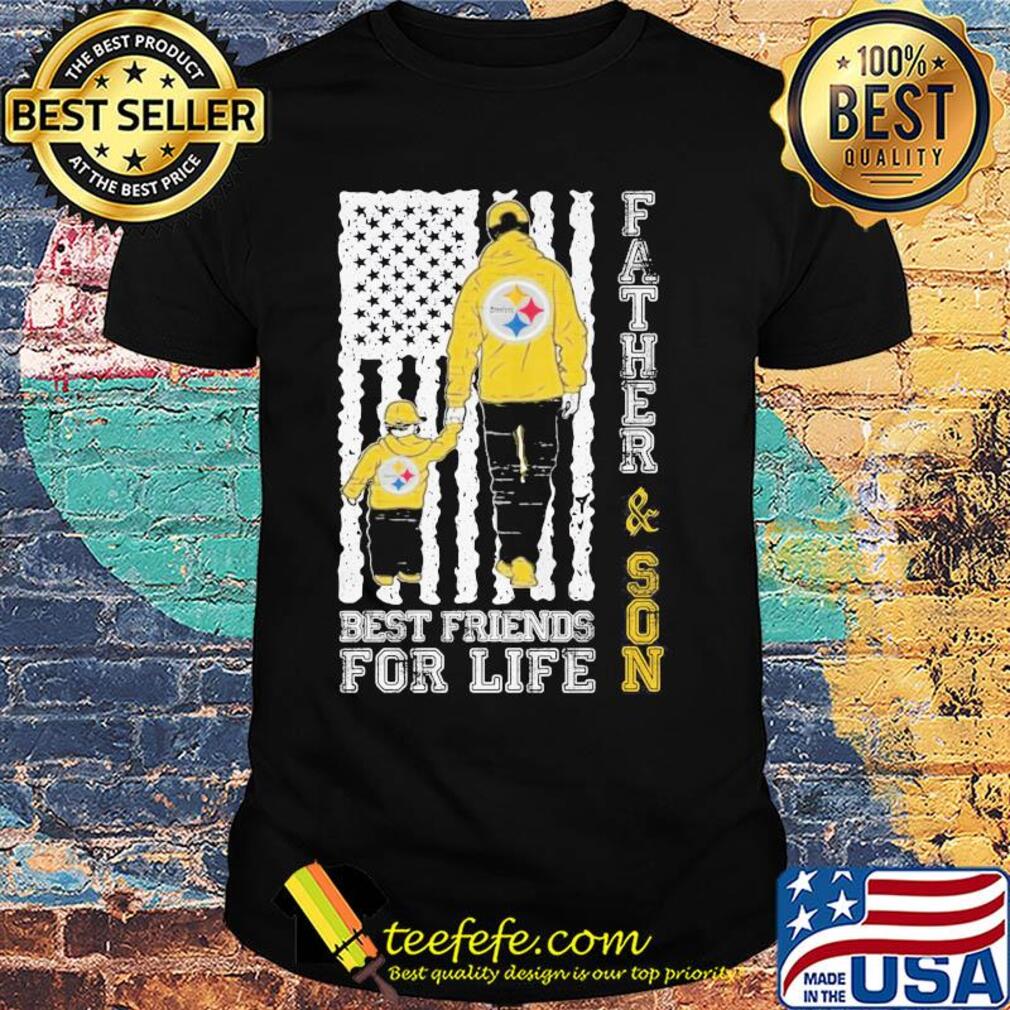 Pittsburgh steelers father and son best friends for life american flag happy father's day shirt