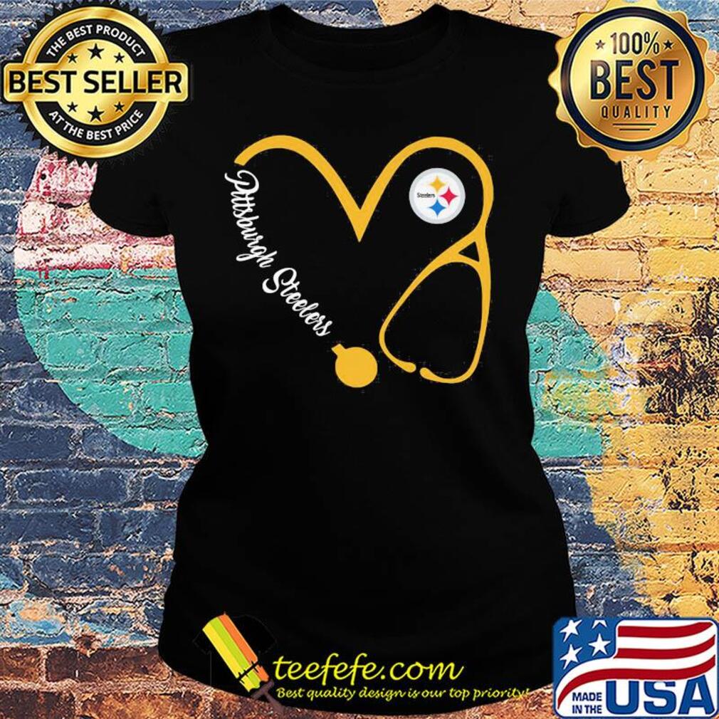 Pittsburgh steelers football stethoscope heart s Ladies tee Pittsburgh steelers football stethoscope heart s Ladies tee