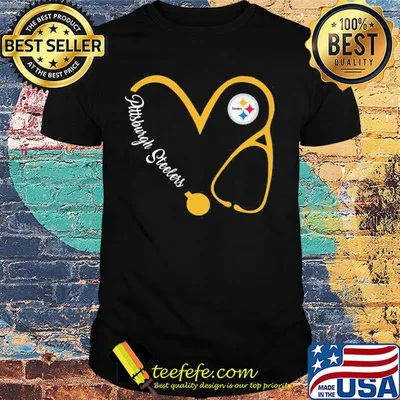 Pittsburgh steelers football stethoscope heart shirt