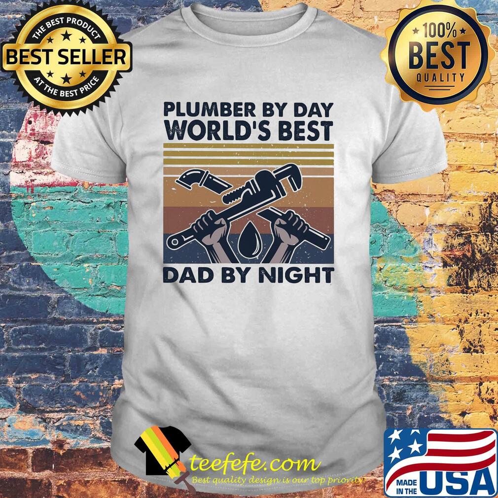 Plumber by day world's best dad by night vintage shirt