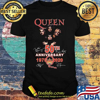 Queen 50th anniversary 1970-2020 signature shirt