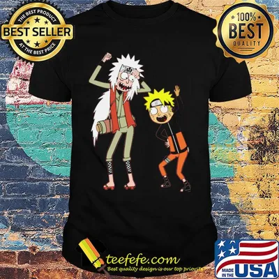 Rick and morty naruto and jiraiya mashup shirt