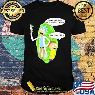 Rick & morty looks like we're on a t-shirt aw geez shirt