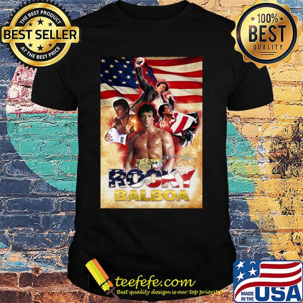 Rocky balboa american flag independence day signatures shirt Rocky balboa american flag independence day signatures shirt
