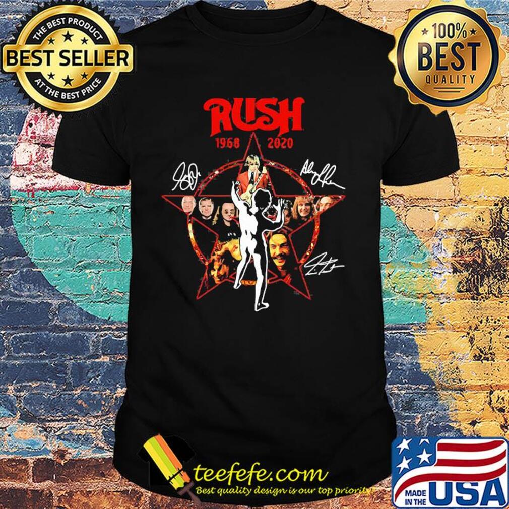 Rush 1968 2020 characters signatures star shirt Rush 1968 2020 characters signatures star shirt