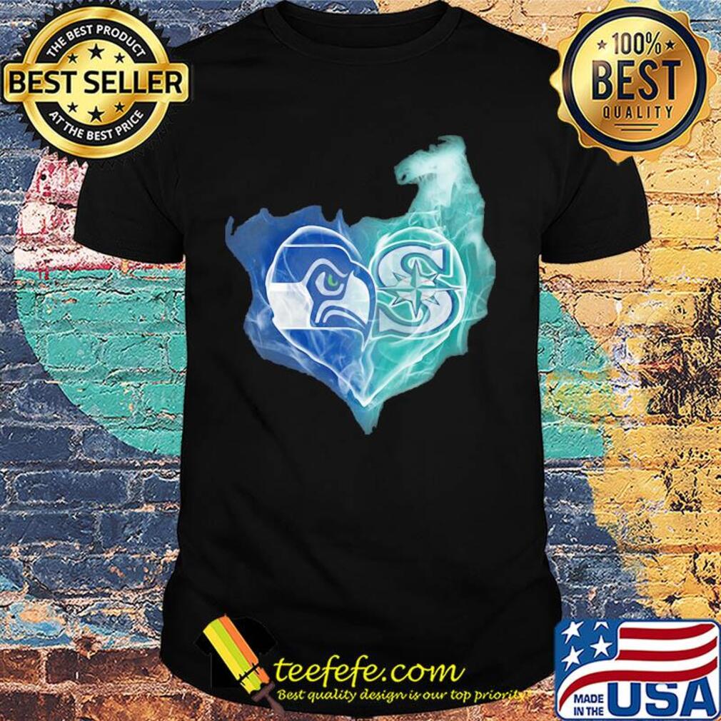 Seattle seahawks and seattle mariners heart shirt