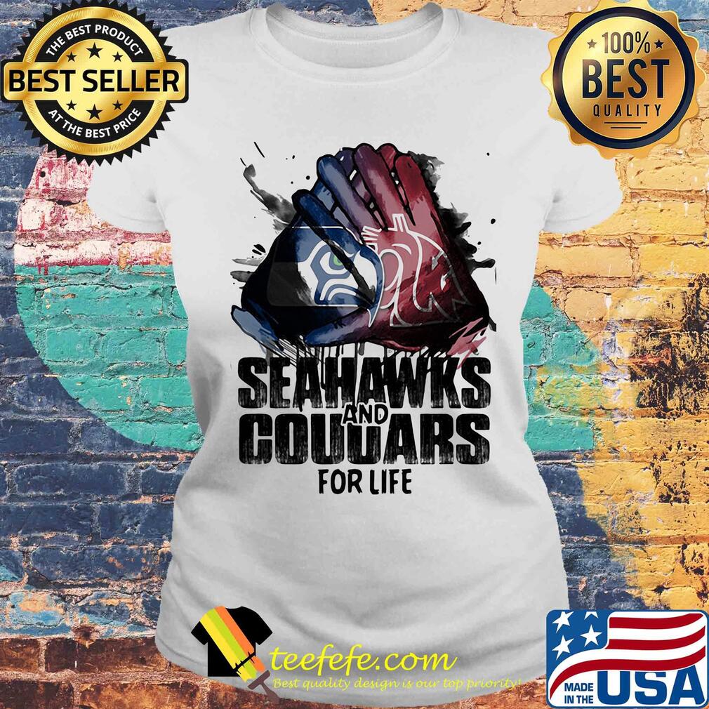 Seattle seahawks and washington state cougars for life art s Laides tee Seattle seahawks and washington state cougars for life art s Laides tee