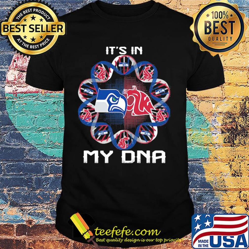 Seattle seahawks and washington state cougars heart it's in my dna shirt